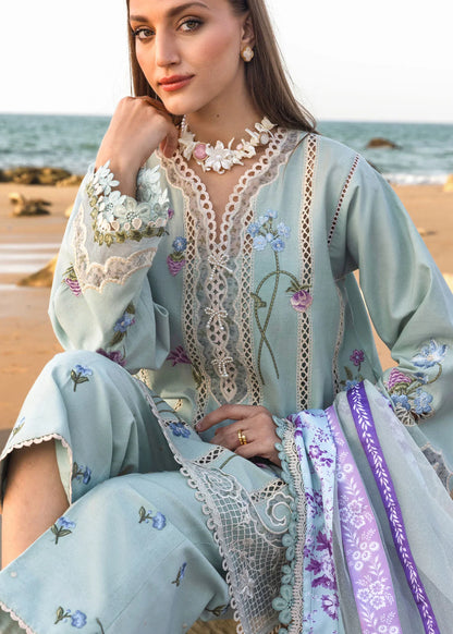 Crimson Flow Embroidered Lawn Unstitched 3Pc Suit D - Floral Crush