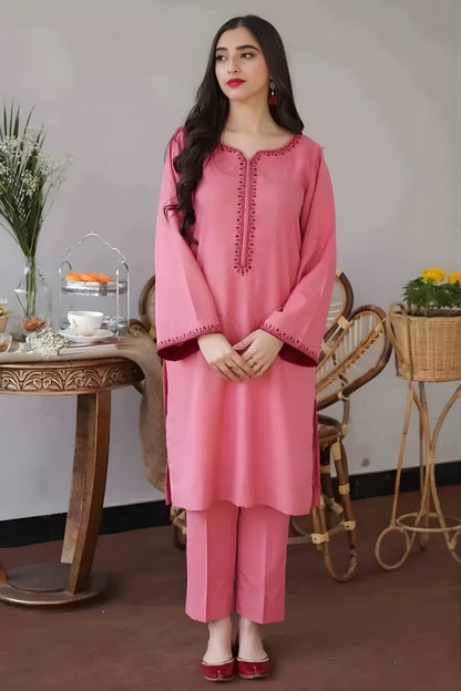 Aisling - 3PC Unstitched Dhanak Embroidered Shirt with Dhanak Embroidered Dupatta and Trouser