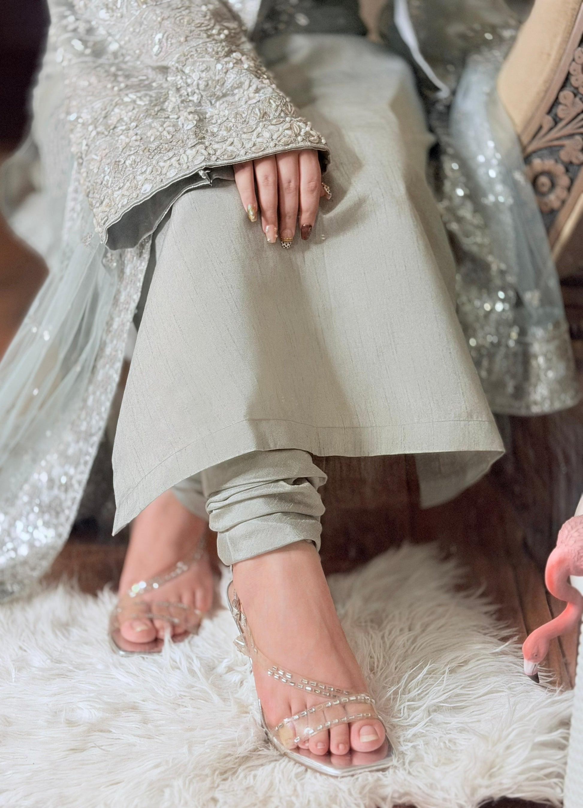 Hussain Rehar Luxury Embroidered Raw Silk Unstitched / Stitched LUCENT