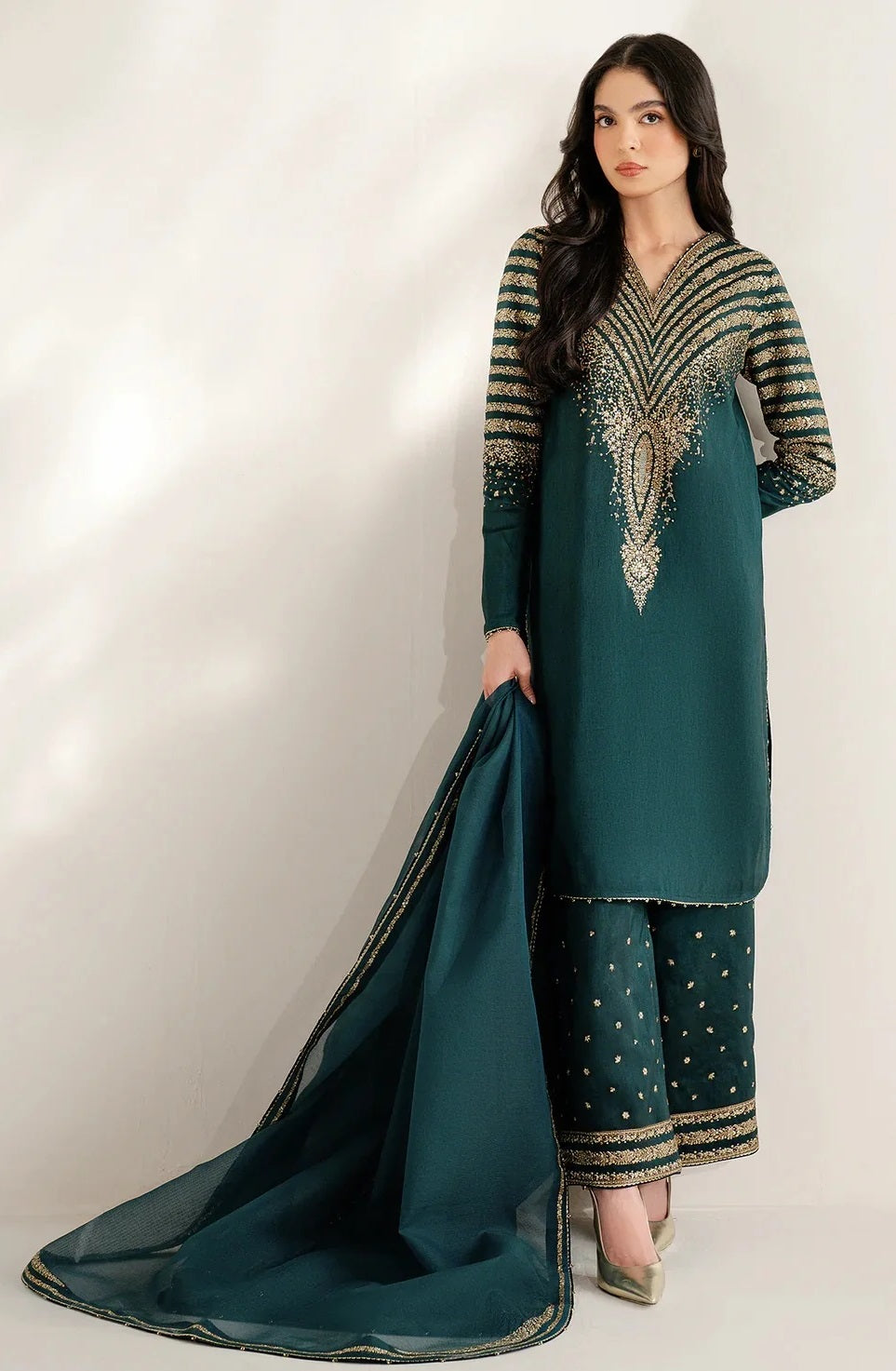Jazmin Luxury Raw Silk Embroidered Unstitched 3PC Suit