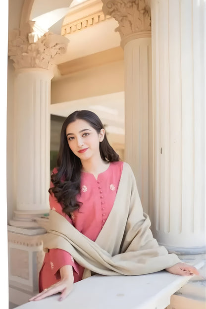 Aisling - 3PC Unstitched Dhanak Embroidered Shirt with Dhanak Dupatta and Trouser