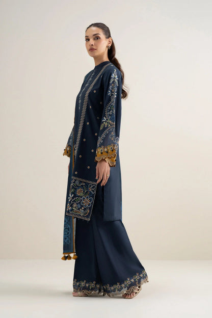 Sapphire - 3PC Unstitched Lawn Embroidered Shirt with Monar Digital Printed Dupatta and Trouser