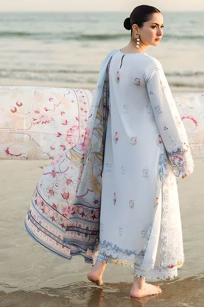 Qalamkar - 3PC Unstitched Lawn Embroidered Shirt with Monar Printed Dupatta and Trouser