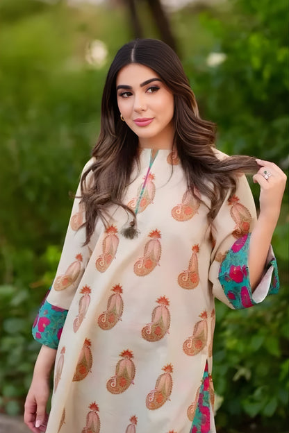 Urge 2PC Unstitched Lawn Printed Shirt with Printed Trousers