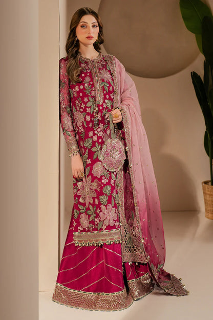 Jazmin Luxury Chiffon Unstitched Embroidered Collection Rose Rediance