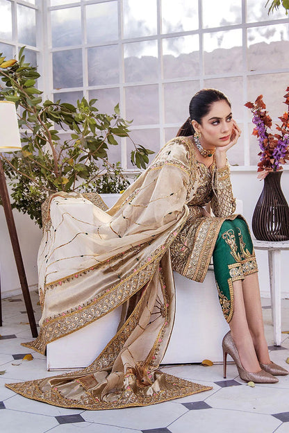 Shazia Kiyani Luxury Tussle Silk Embroidered 3 Pc Unstitched Suit - Samar