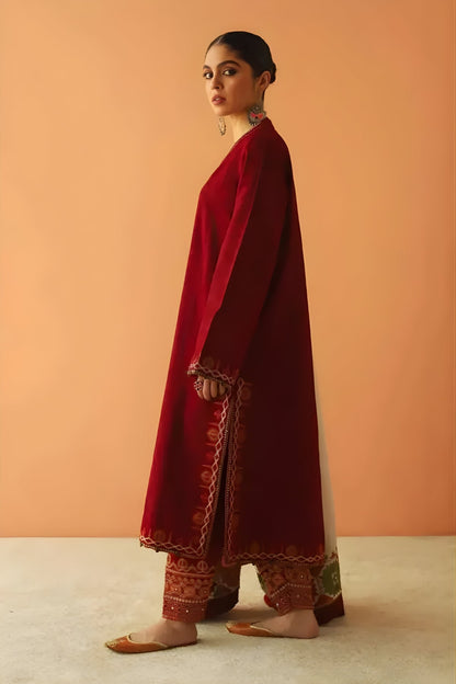 Zara Shah Jahan - 3PC Unstitched Dhanak Embroidered Shirt with Embroidered Dhanak Dupatta and Trouser