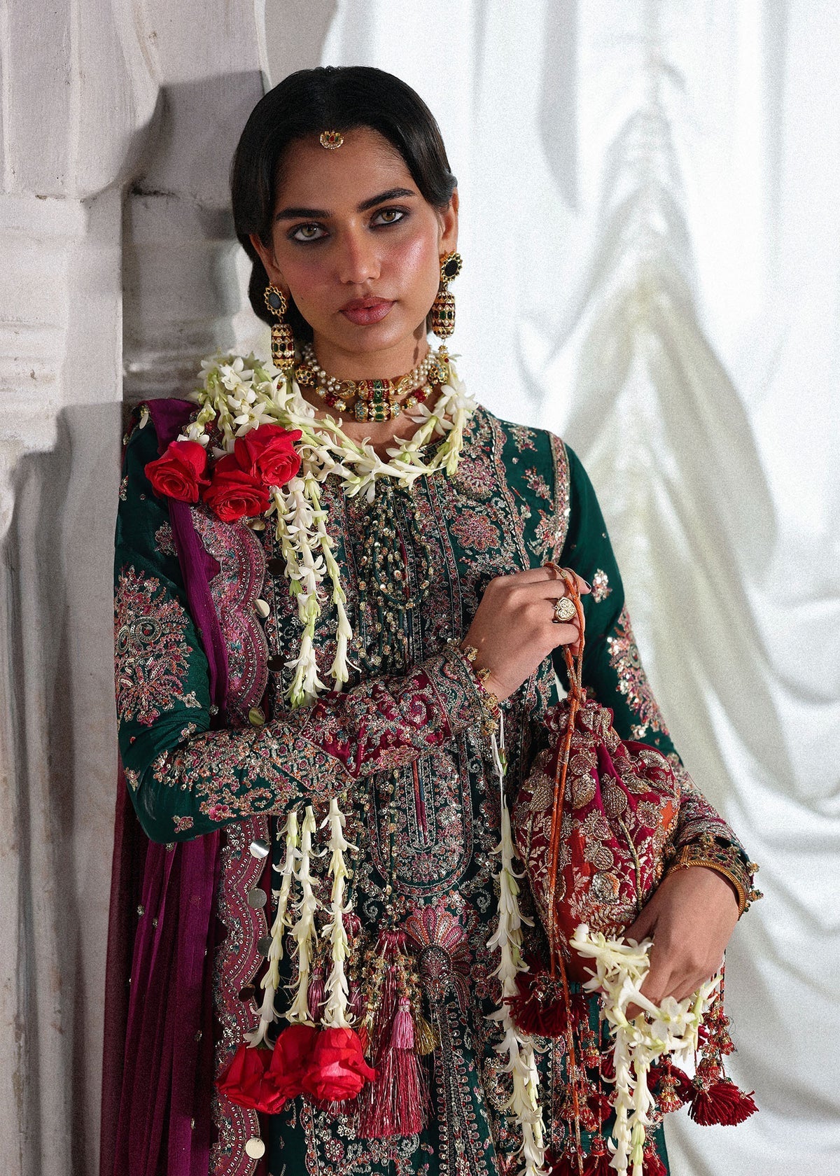 Hussain Rehar Luxury Raw Silk Embroidered 3Pc Unstitched Suit Morni