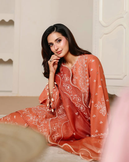 Cross Stitch Luxury Embroidered Lawn Stitched 3Pc Suit AMBER MIST