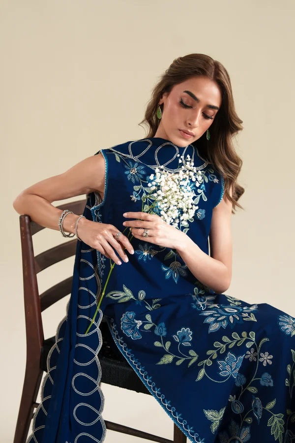 Zaib Luxury Lawn Embroidered 3Pc Unstitched Suit NPA3