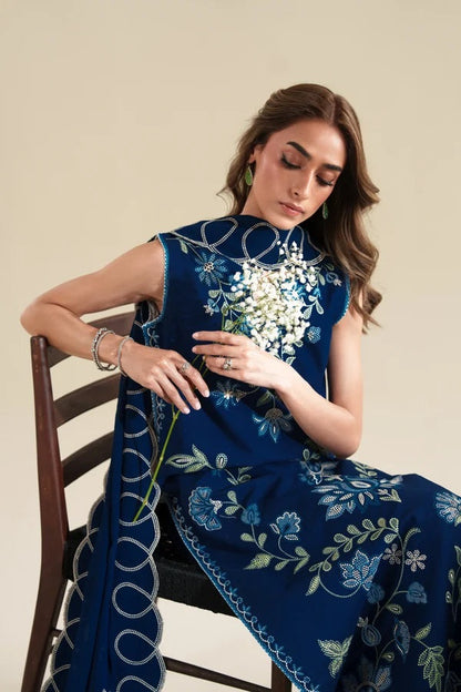 Zaib Luxury Lawn Embroidered 3Pc Unstitched Suit NPA3