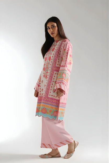 Ethnc - 3PC Banadora Lawn Printed Shirt with Printed Voil Dupatta (Unstitched)