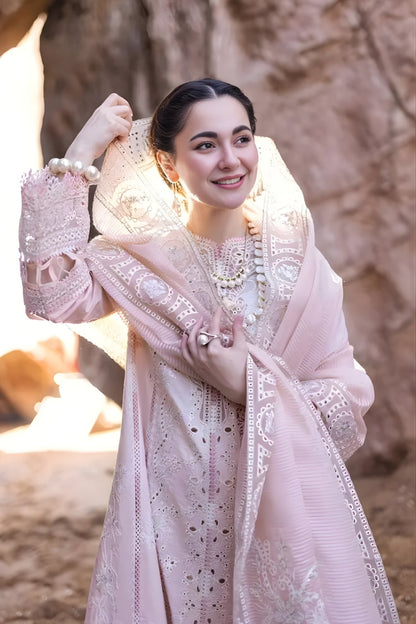 Qalamkar 3PC Unstitched Lawn Heavy Embroidered Shirt with Embroidered Khaddi Net Dupatta