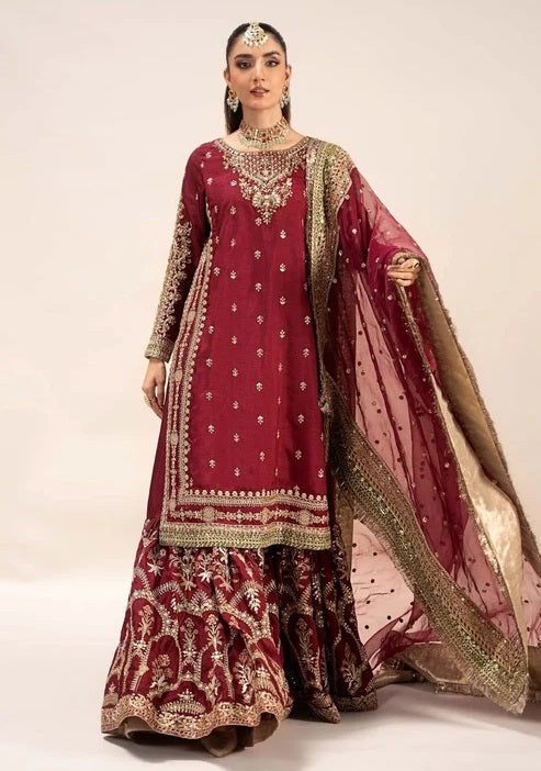 Maria.B Virasat Luxury Raw Silk Embroidered 3 Piece Unstitched Suit