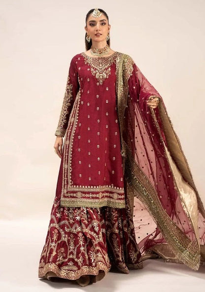 Maria.B Virasat Luxury Raw Silk Embroidered 3 Piece Unstitched Suit