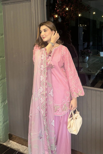 Maryam N Marya - 3PC Unstitched Lawn Embroidered Shirt with Monark Dupatta and Trouser