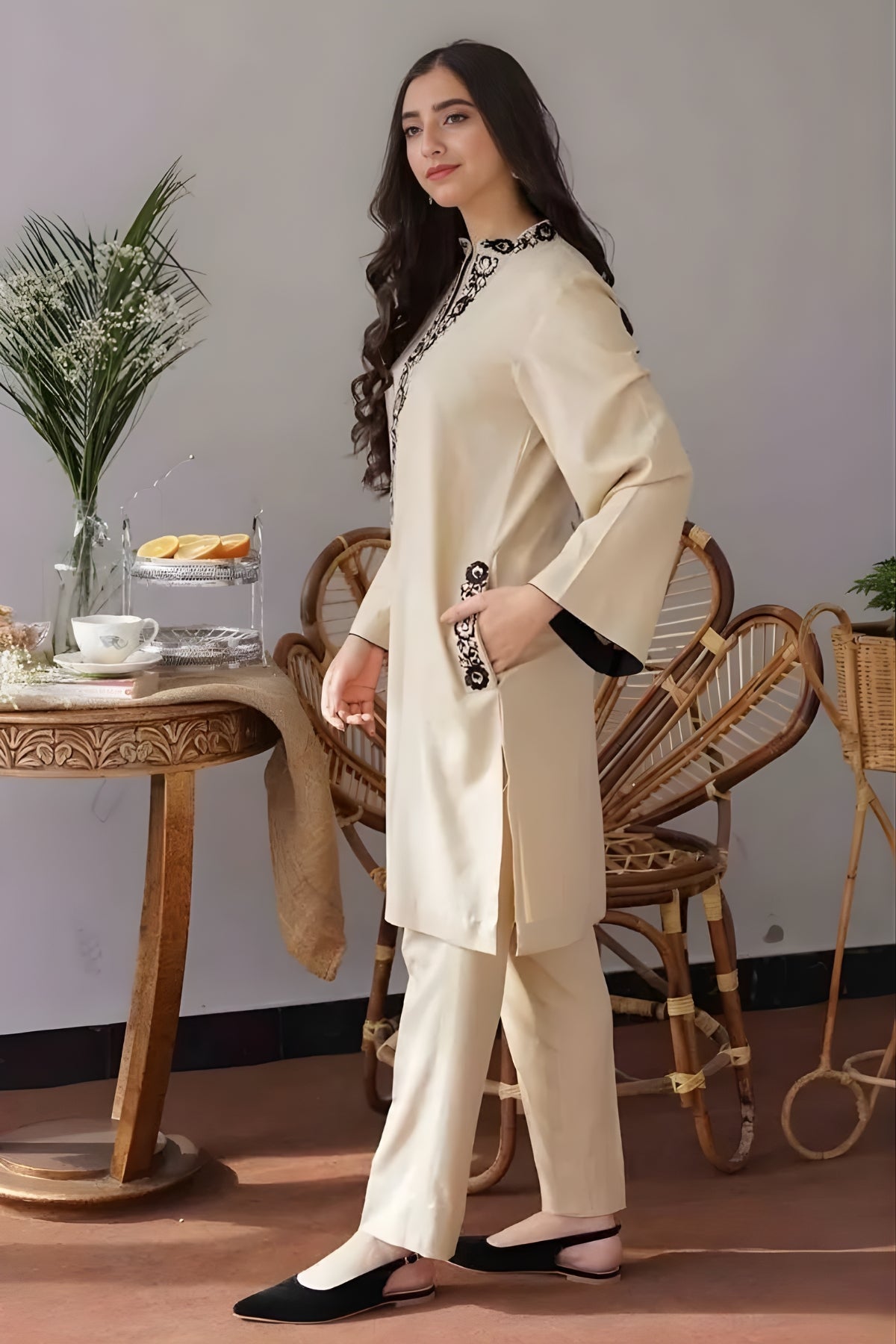Aisling - 3PC Unstitched Dhanak Embroidered Shirt with Dhanak Dupatta and Trouser