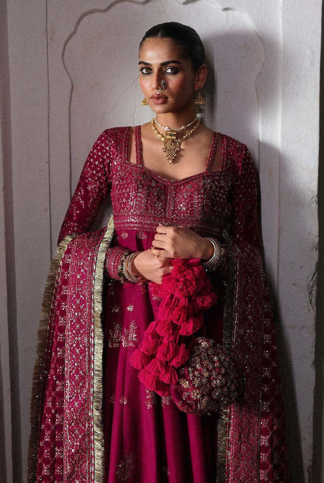 Hussain Rehar - Luxury Raw Silk Embroidered 3 Piece Unstitched - Gulpanra