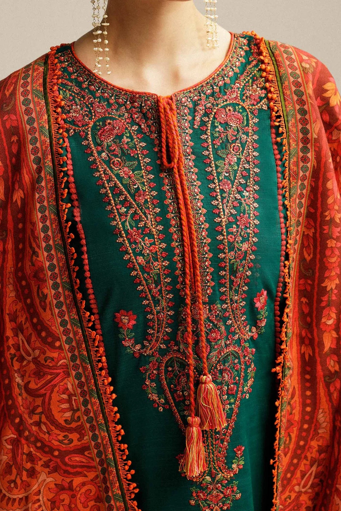 Hussain Rehar - Luxury Lawn Embroidered 3 Piece Unstitched - Marjaan