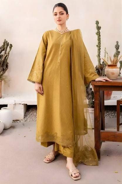 Batik - 3PC Unstitched Lawn Sequence Embroidered Shirt with Organza Sequence Embroidered Dupatta