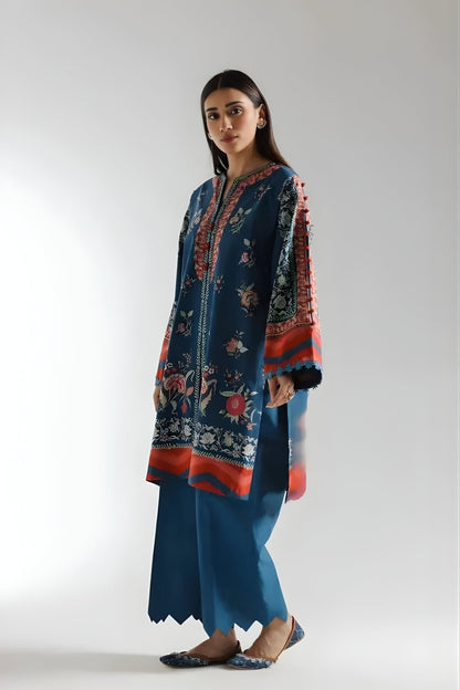 Ethnc - 3PC Banadora Lawn Printed Shirt with Printed Voil Dupatta (Unstitched)