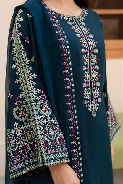 Batik - 3PC Lawn Embroidered Shirt with Embroidered Chiffon Dupatta (Unstitched)
