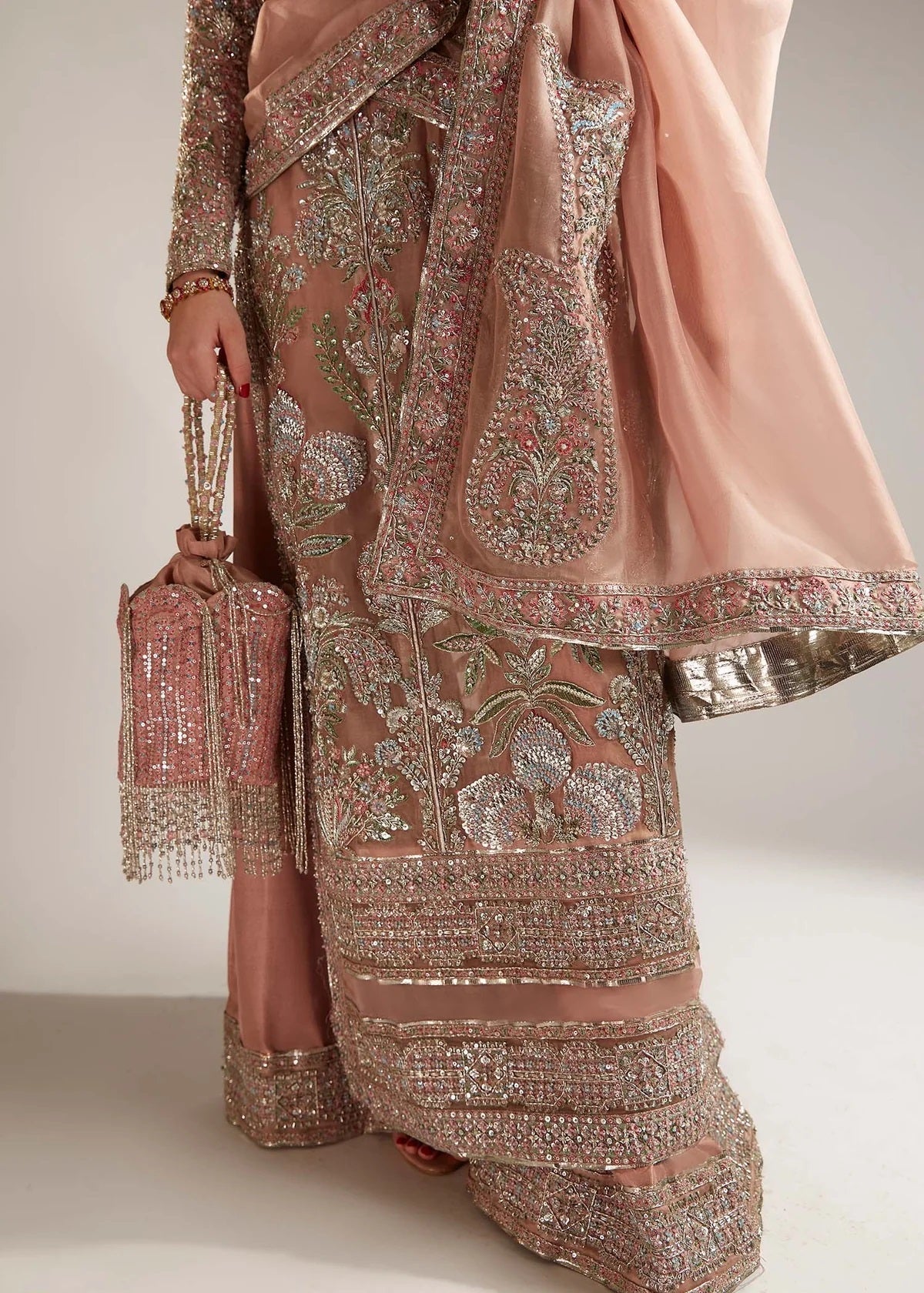 Hussain Rehar Luxury Organza Embroidered 3Pc Unstitched Suit Verve