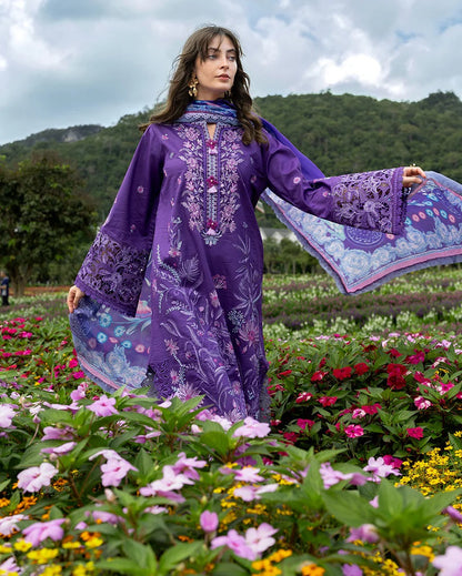 Mushq Luxury Lawn Embroidered Unstitched 3PC Suit Lily Veil
