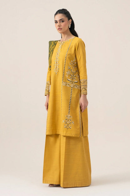 Sapphire - 3PC Unstitched Khaddar Embroidered Shirt with Digital Printed Dupatta and Trouser