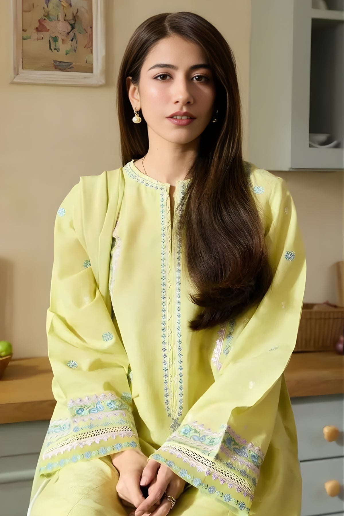 Zara Shah Jahan - 3PC Lawn Embroidered Shirt with Embroidered Khaddi Net Dupatta (Unstitched)