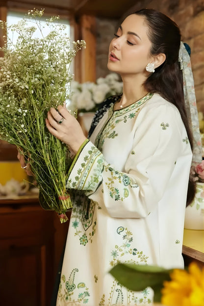 Zara Shah Jahan - 3PC Unstitched Lawn Embroidered Shirt with Printed Slub Net Dupatta