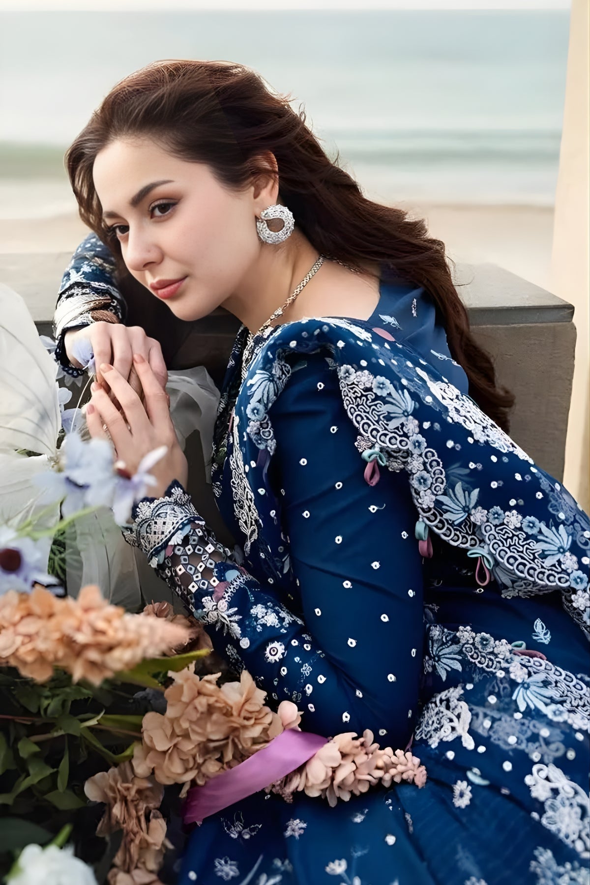 Qalamkar 3PC Lawn Embroidered Shirt with Embroidered Chiffon Dupatta (Unstitched)