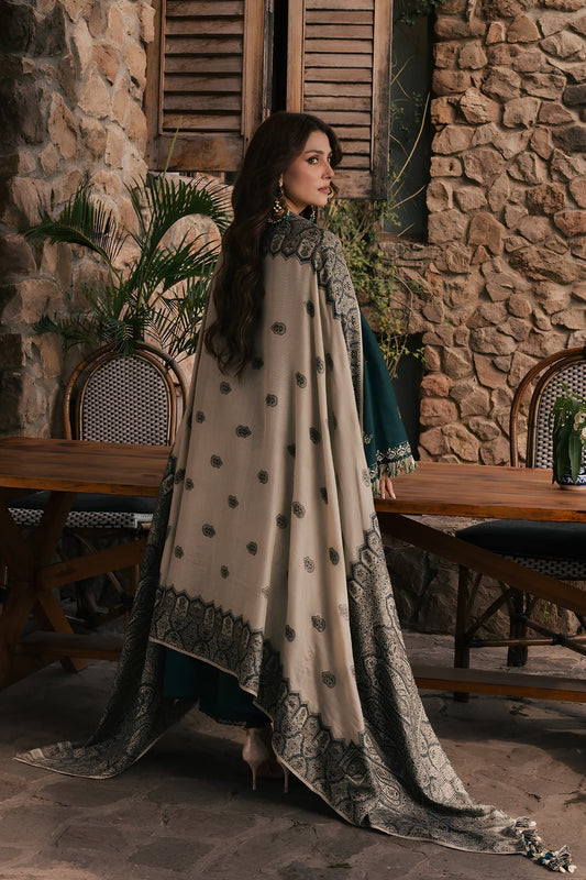 Izel - 3PC Unstitched Dhanak Embroidered Shirt with Digital Printed Dupatta and Trouser