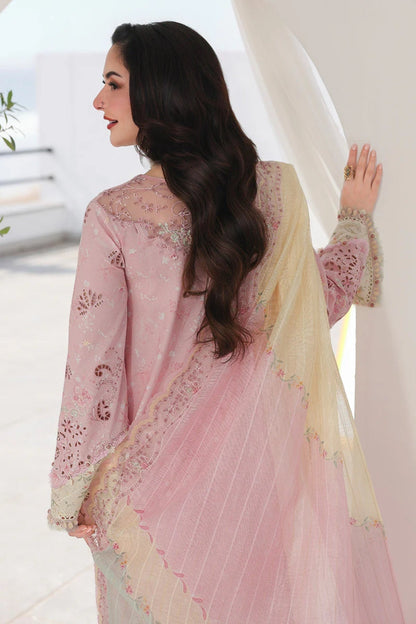 Qalamkar - 3PC Unstitched Lawn Embroidered Shirt with Monar Printed Dupatta and Trouser