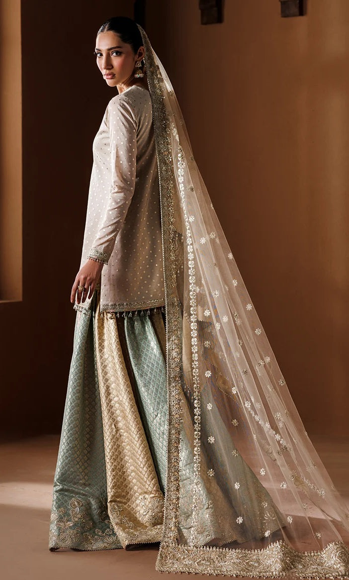 Baroque Luxury Chiffon Embroidered 3Pc Unstitched Suit