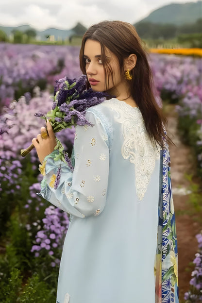 Mushq - 3PC Lawn Embroidered Shirt with Printed Silk Dupatta (Unstitched)