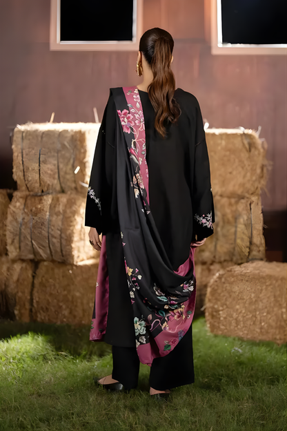 Maryam N Marya - 3PC Khaddar Embroidered Shirt with Digital Printed Dupatta and Trouser