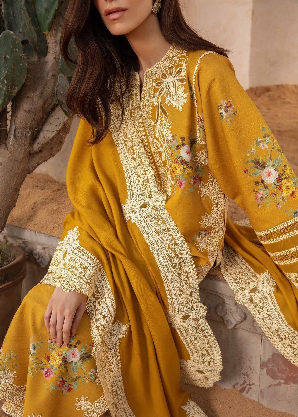 Crimson Luxury Lawn Embroidered Unstitched Suits Marori Tales - CRWP
