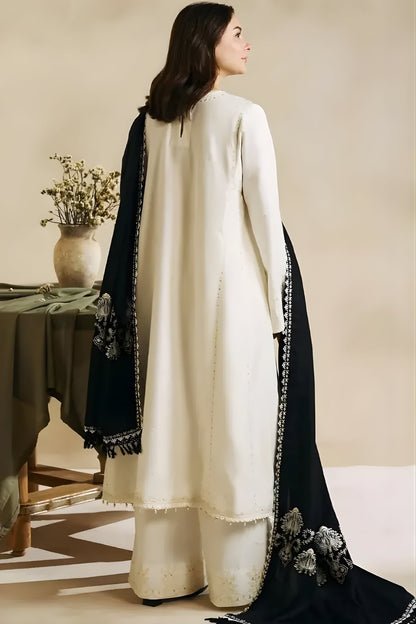 Zara Shah Jahan - 3PC Unstitched Dhanak Sequence Embroidered Shirt with Sequence Embroidered Dupatta and Trousers