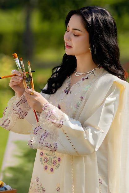 Rang Rasiya - 3PC Unstitched Lawn Embroidered Shirt with Cotton Net Dupatta and Trouser