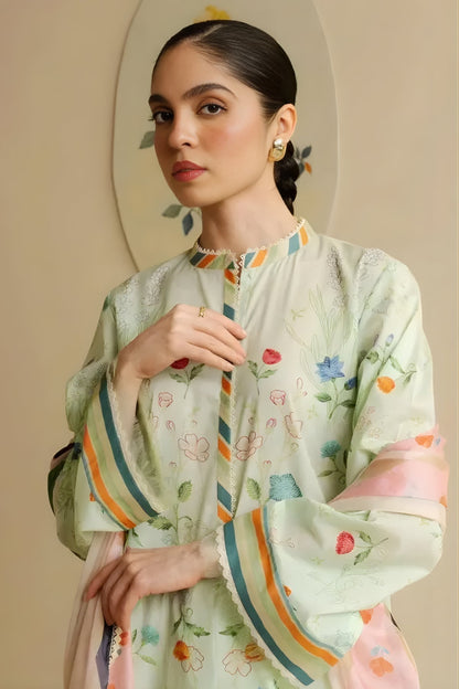 Coco by Zara Shah Jahan - 3PC Banadora Lawn Printed Shirt with Printed Voil Dupatta (Unstitched)