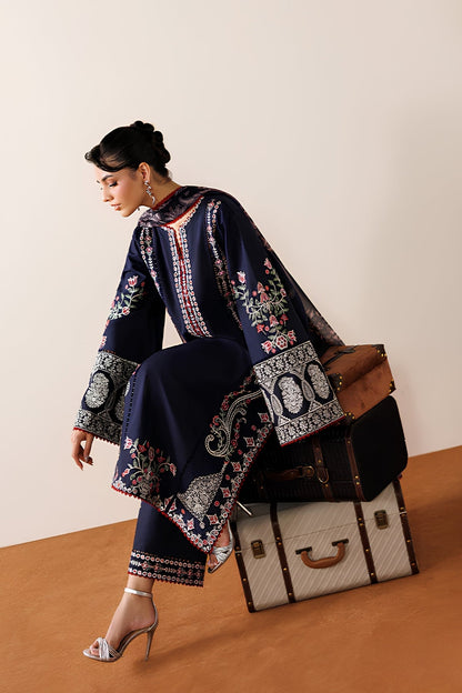 Azzal - 3PC Unstitched Lawn Embroidered Shirt with Monar Digital Printed Dupatta and Trouser
