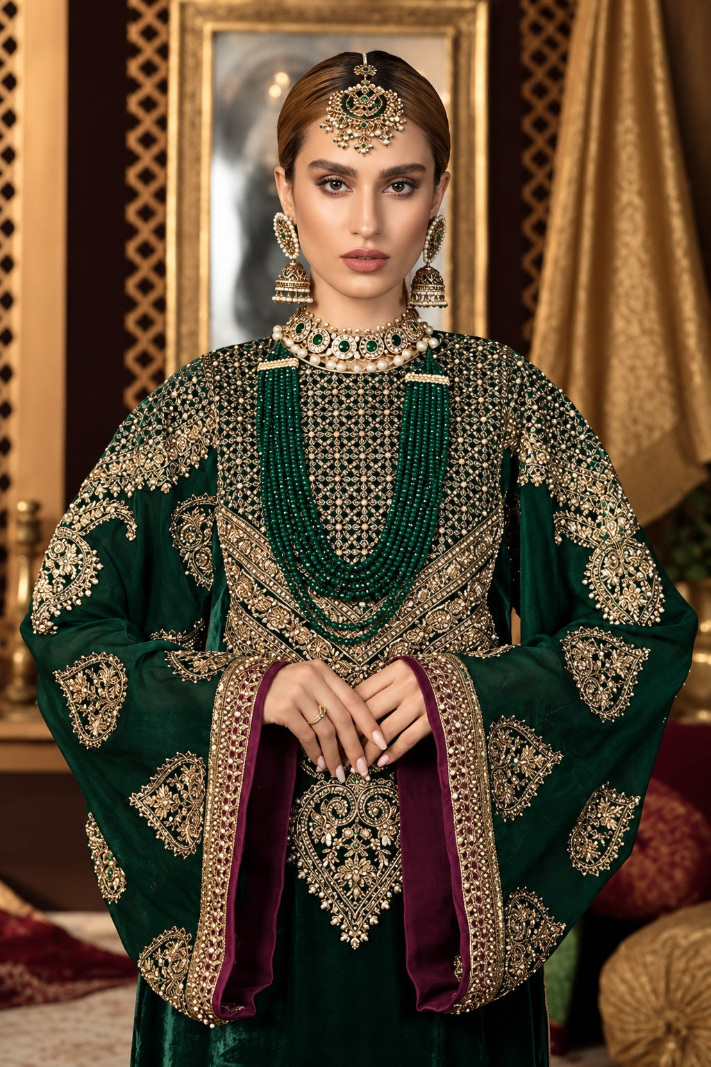 Maria.B Mahnoor Luxury Velvet Embroidered 3Pc Unstitched Suit