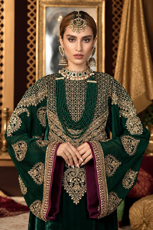 Maria.B Mahnoor Luxury Velvet Embroidered 3Pc Unstitched Suit