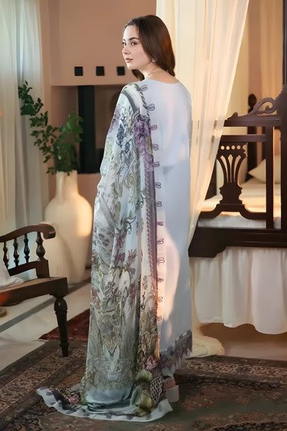 Jade - 3PC Lawn Embroidered Shirt with Printed Chiffon Dupatta (Unstitched)