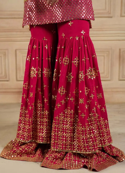 Laj by Lajwanti - GULABEEN Luxury Chiffon Embroidered 3Pc Unstitched Suit