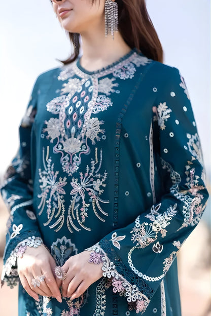 Qalamkar 3PC Unstitched Lawn Heavy Embroidered Shirt with Printed and Embroidered Monarc Dupatta
