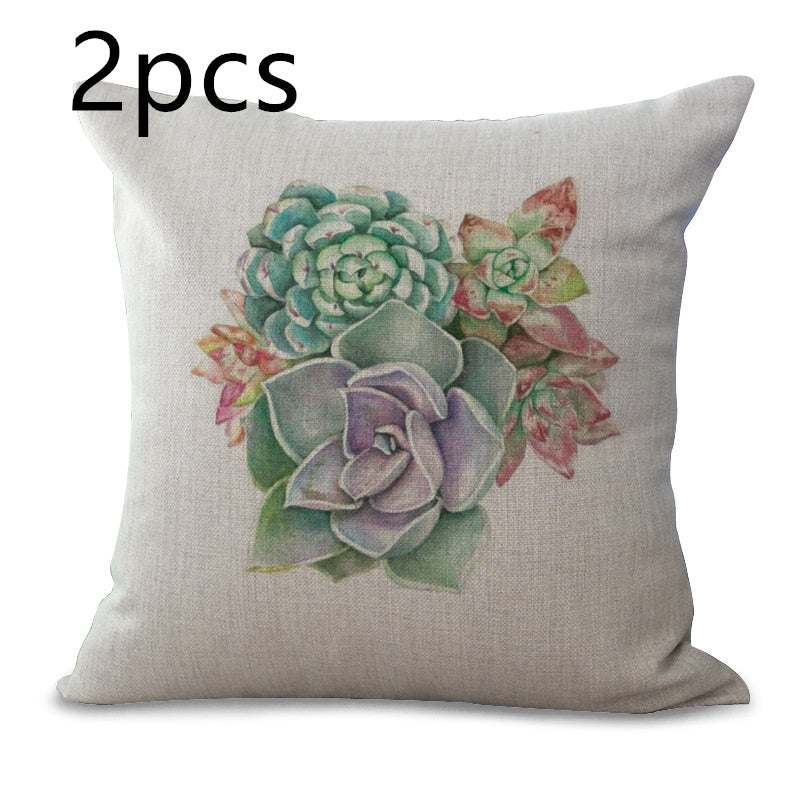 Plant Pillow Cover Succulent Cactus Pillow Case