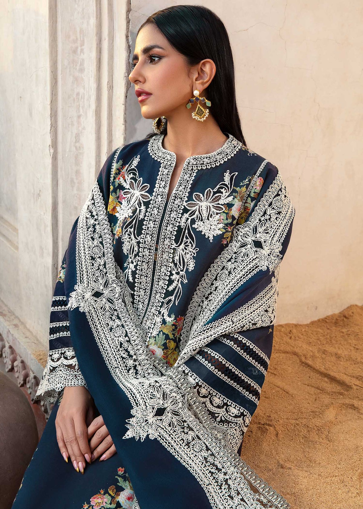 Crimson Luxury Lawn Embroidered Unstitched Suits Marori Tales - CRWP