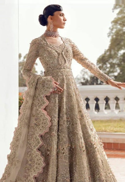 Suffuse Luxury Net Embroidered 3Pc Unstitched Suit - Alena